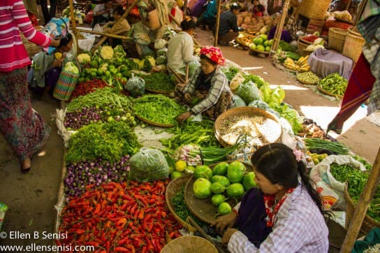 Bagan, Burma, Myanmar. Bagan Nyang Do Market.