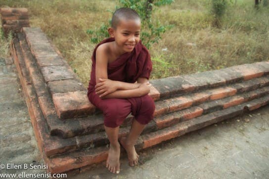 Bagan, Burma, Myanmar. Sulmani Temple and Buddhist Monk Novices.