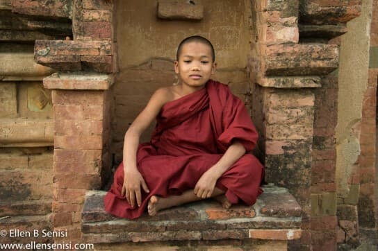 Bagan, Burma, Myanmar. Sulmani Temple and Buddhist Monk Novices.