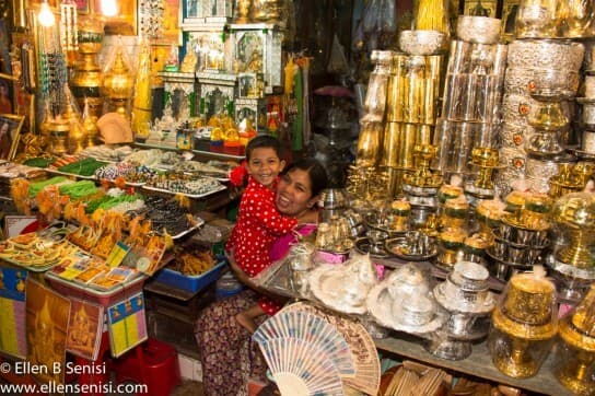 Mandalay, Burma, Myanmar. Shops Near Mahamuni Temple